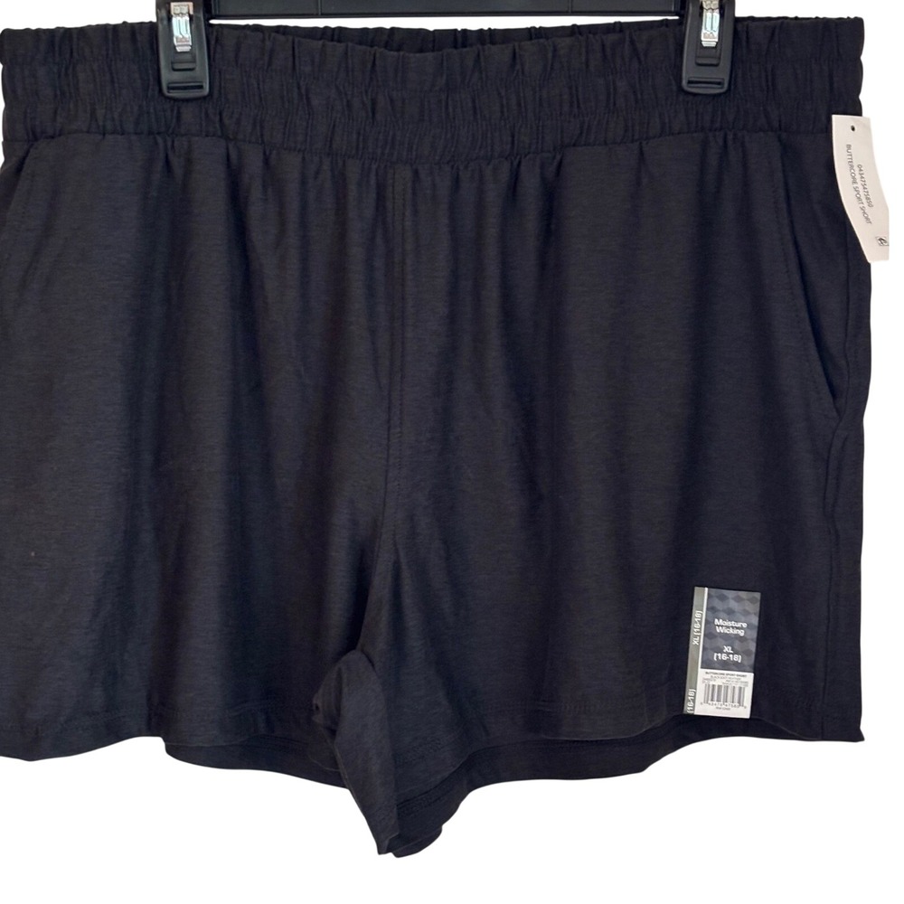 Athletic Works ButterCore Sport Short Women XL Black Soot‎ Heather NWT
